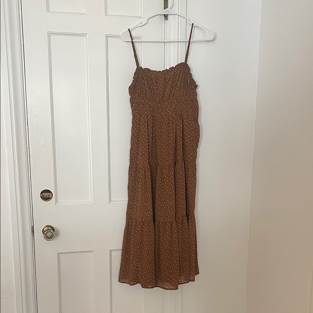 Madewell Brown Polka Dot Maxi Dress